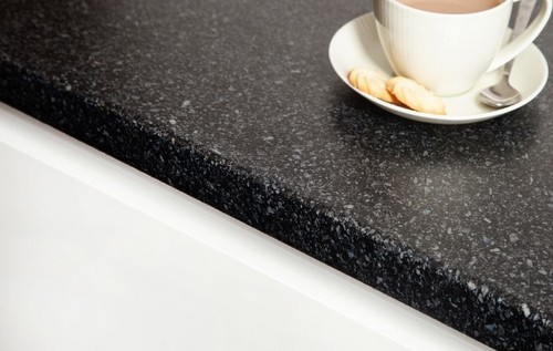 Black quartz stone laminate - black,