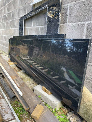 Black polished granite - black,