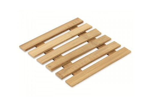 Slat bamboo wood trivet - bamboo,