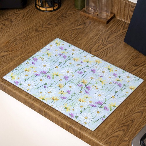 Pastel daisy meadow glass - daisy,
